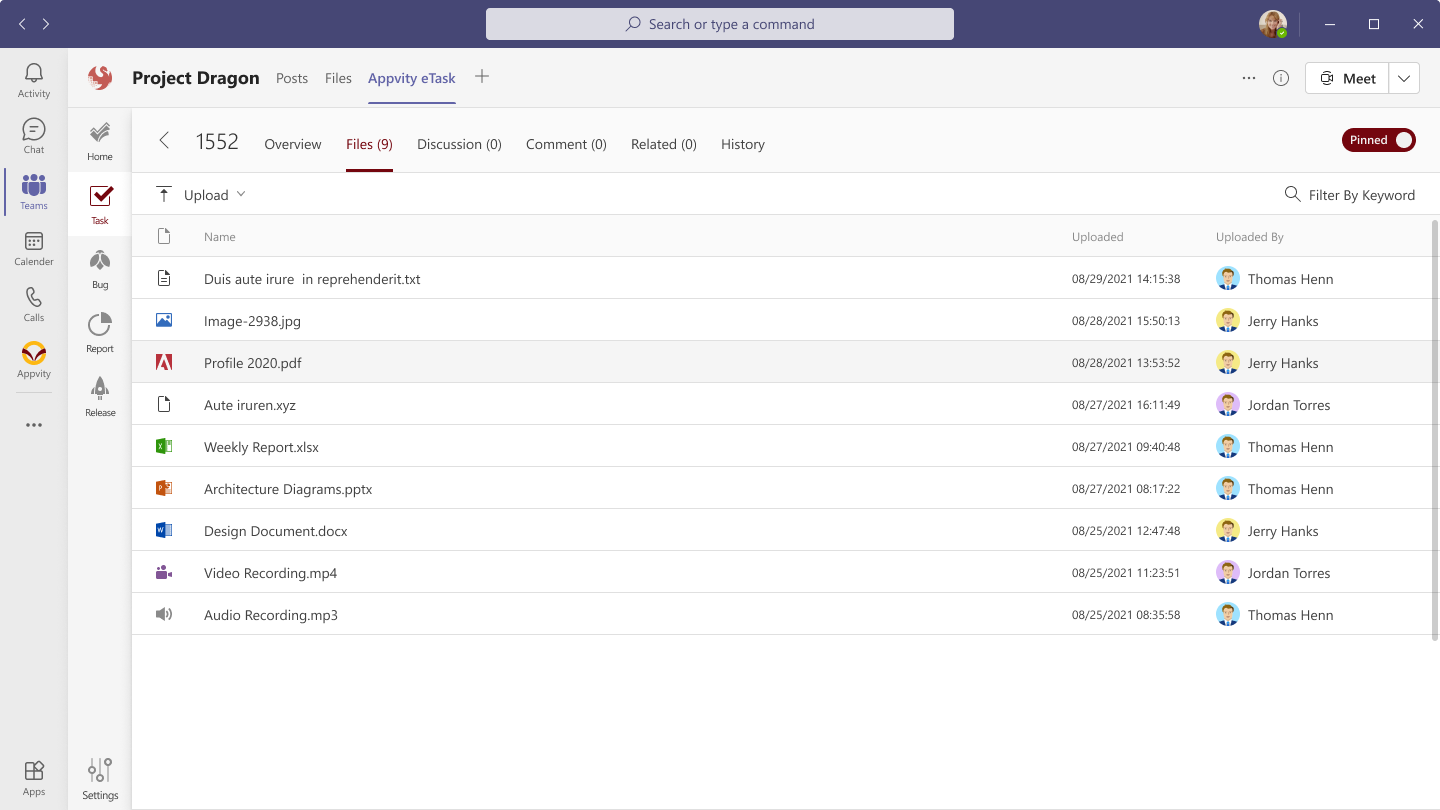 eTask Task List View
